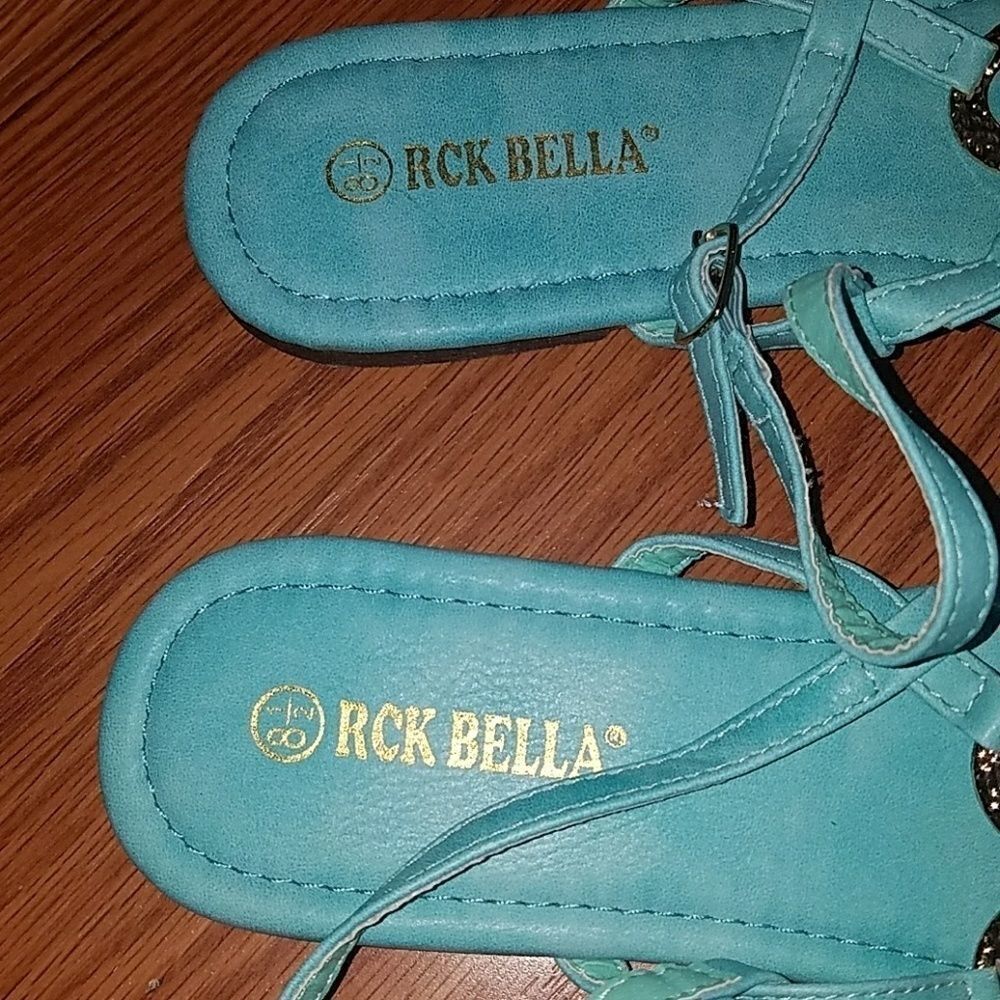 RCK BELLA gold accent sandals Sz 8.5 NEW - Picture 6 of 6